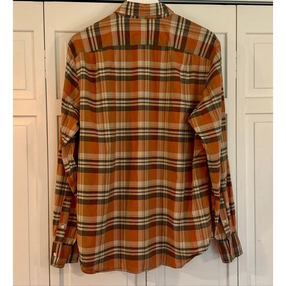 J.Crew summer plaid tailored by J.crew orange cotton down large - Picture 8 of 8